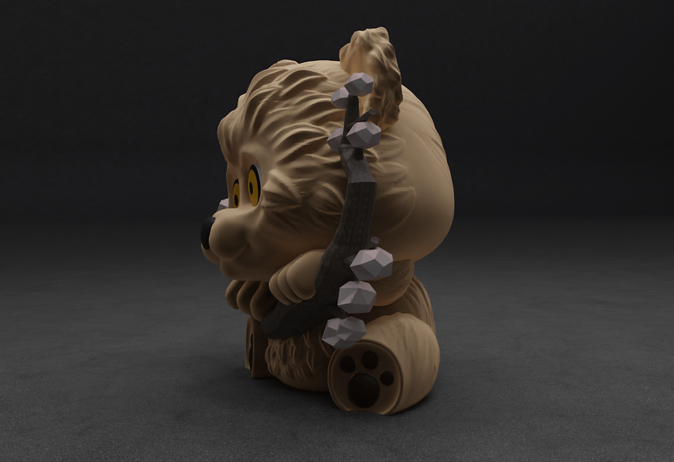 Miniature : Cute Garden Bear: "A garden-themed bear design for 3D printing, available in STL file format