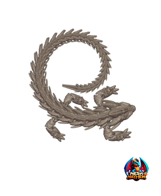 Thumbnail: Drakeon Articulated Dragon: "An articulated dragon design named Drakeon, available in STL file format."
