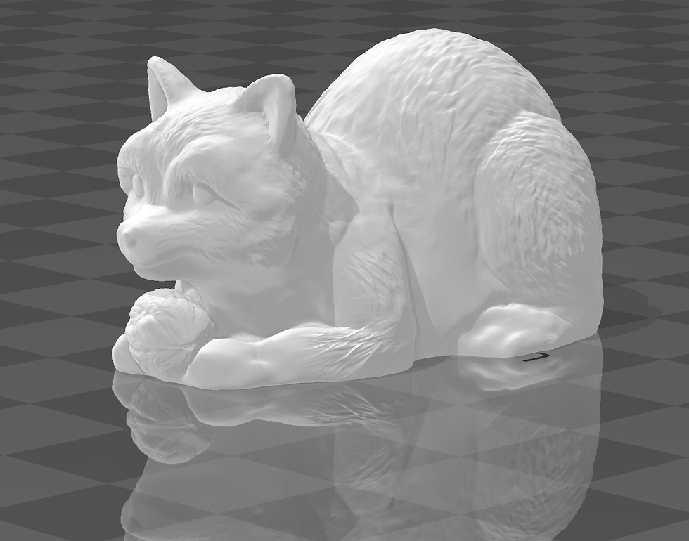 Miniature : Cute Garden Raccoon Décor Set: "A garden-themed raccoon decor set, available in STL file format."