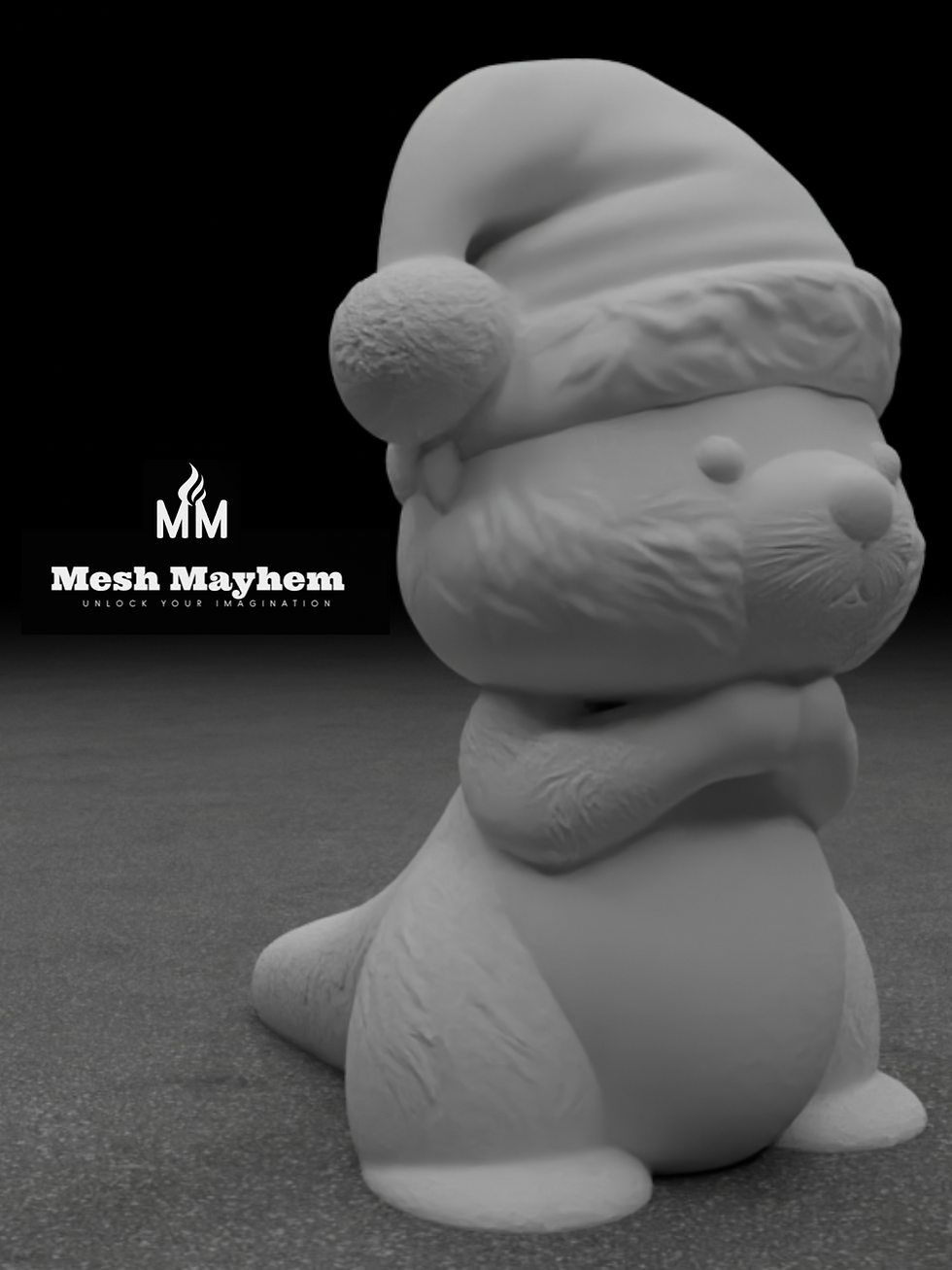 Cute Christmas Otter: "A festive otter design for Christmas, available in STL file format."