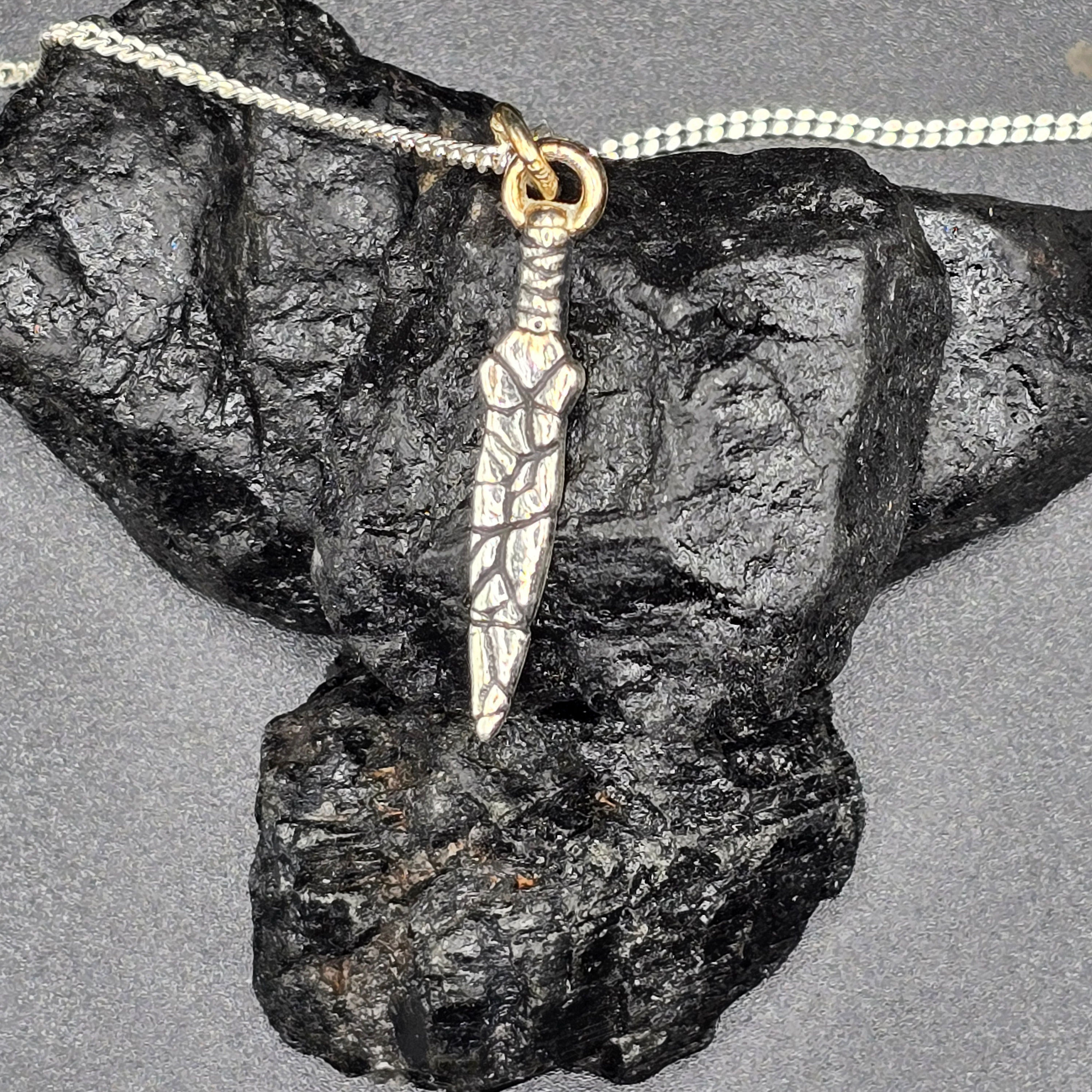 Stone Sword Sterling Silver Necklace