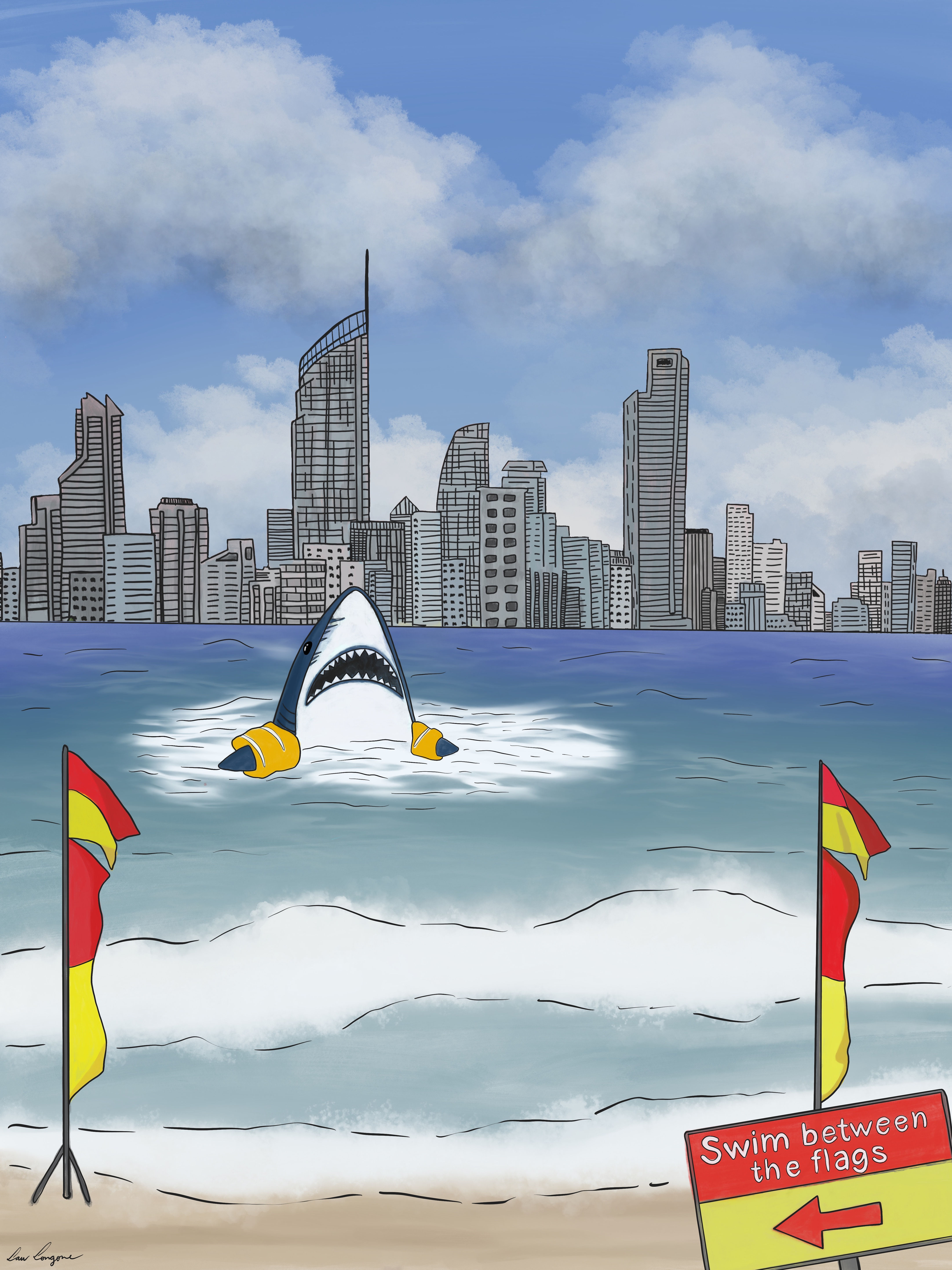 Gold Coast Shark Print