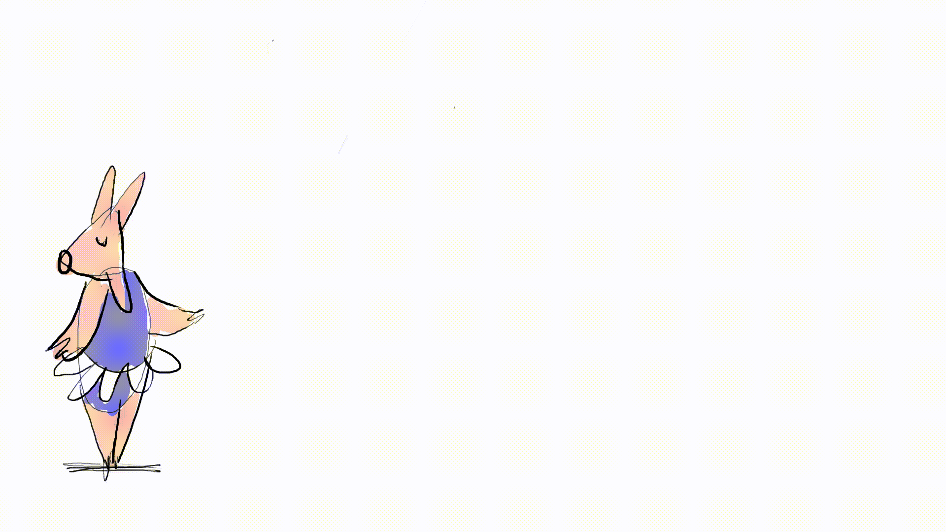 "Nina's jump." Digital animation made on iPad app RoughAnimator.