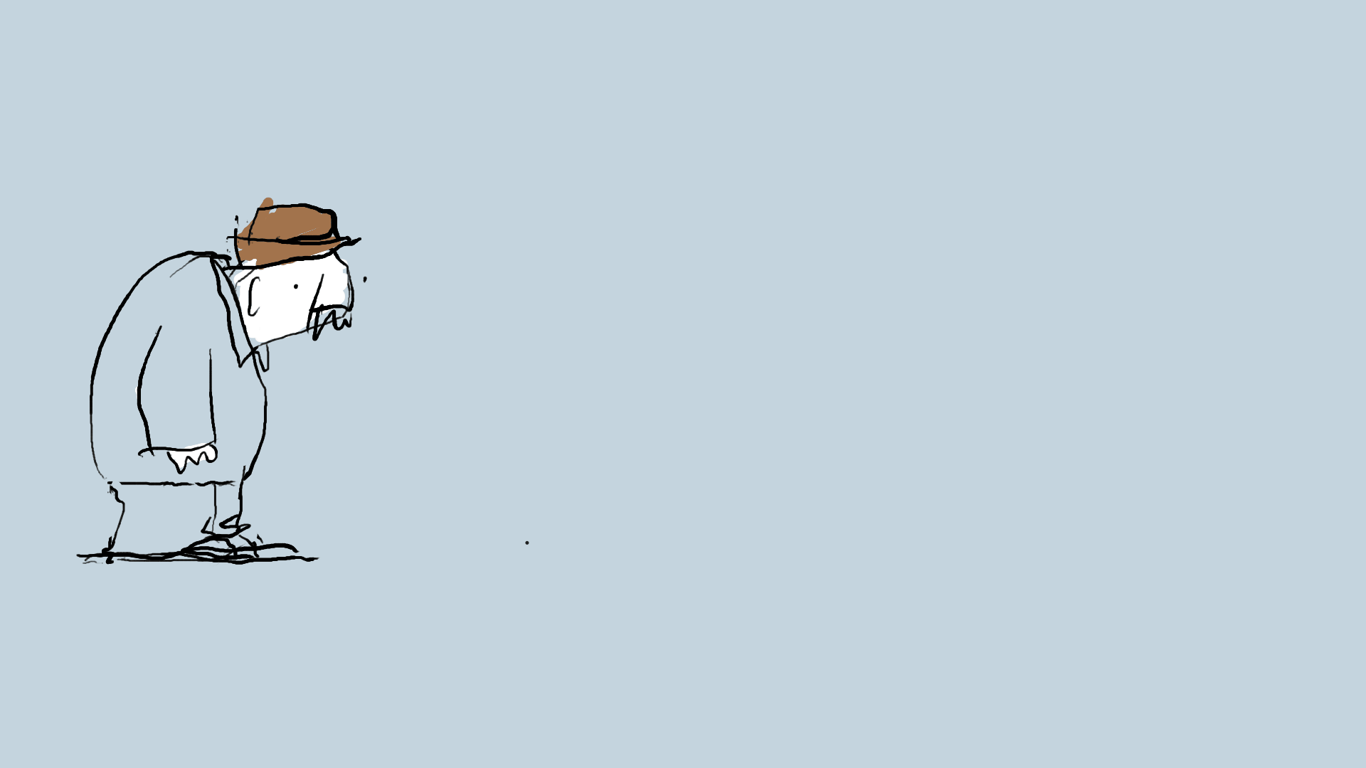 "Losing my hat." Digital animation made on iPad app RoughAnimator.