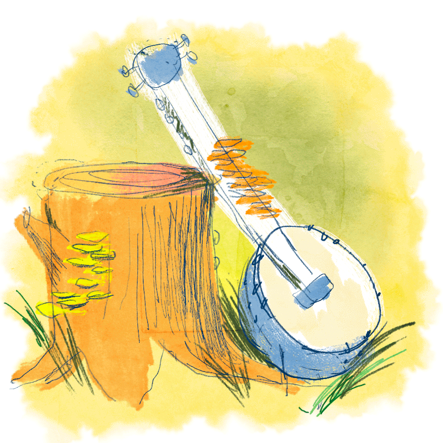 Mushroom Banjo. Animated in Photoshop.