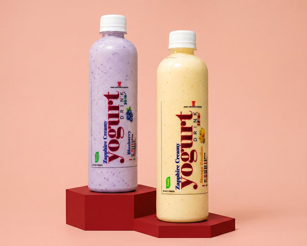 Zapphire minimart bluebrry and mango yogurt drinks