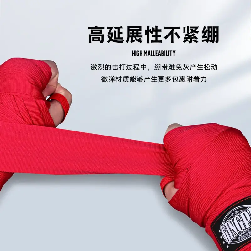 Thumbnail: 2 Rolls Cotton Boxing Bandage Wrist Wraps Combat Protect Boxing Sport Kickboxing