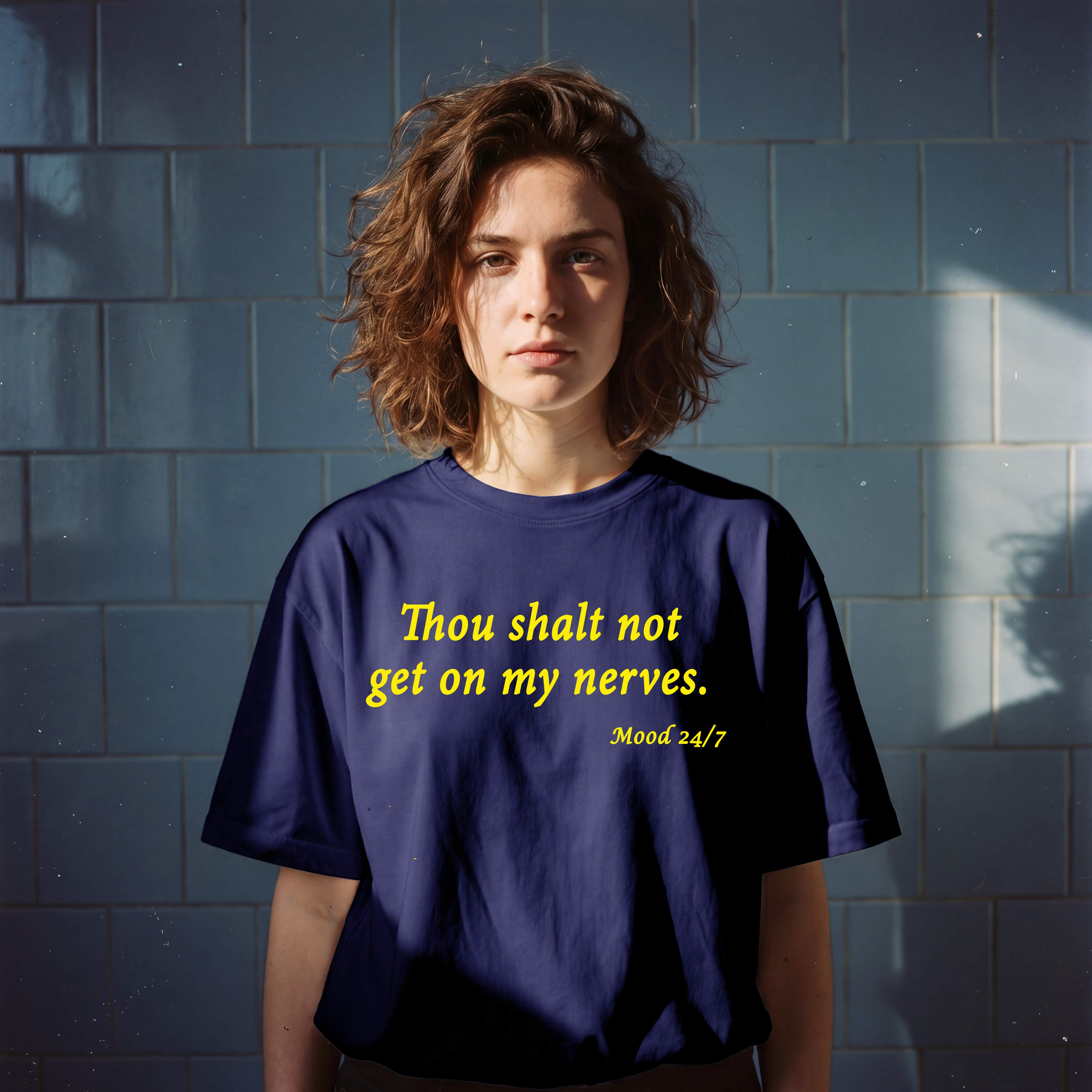 Navy Not Get On Nerves Tee
