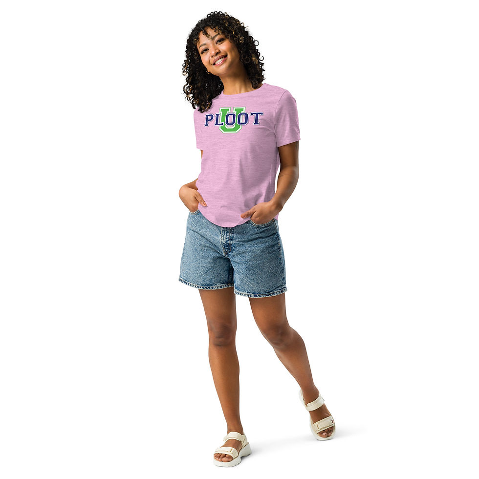 Thumbnail: Pink Women's Ploot U College T-shirt Front View