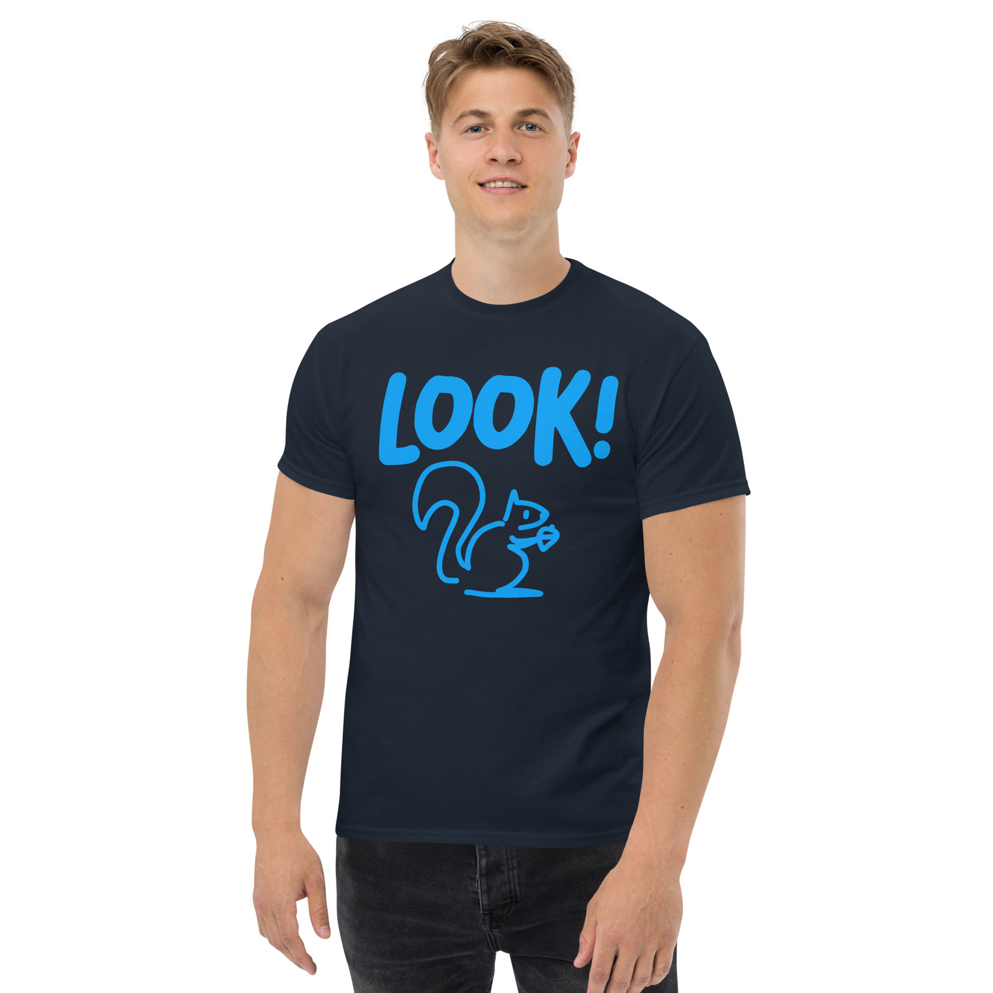 Look Squirrel Navy Front T-shirt