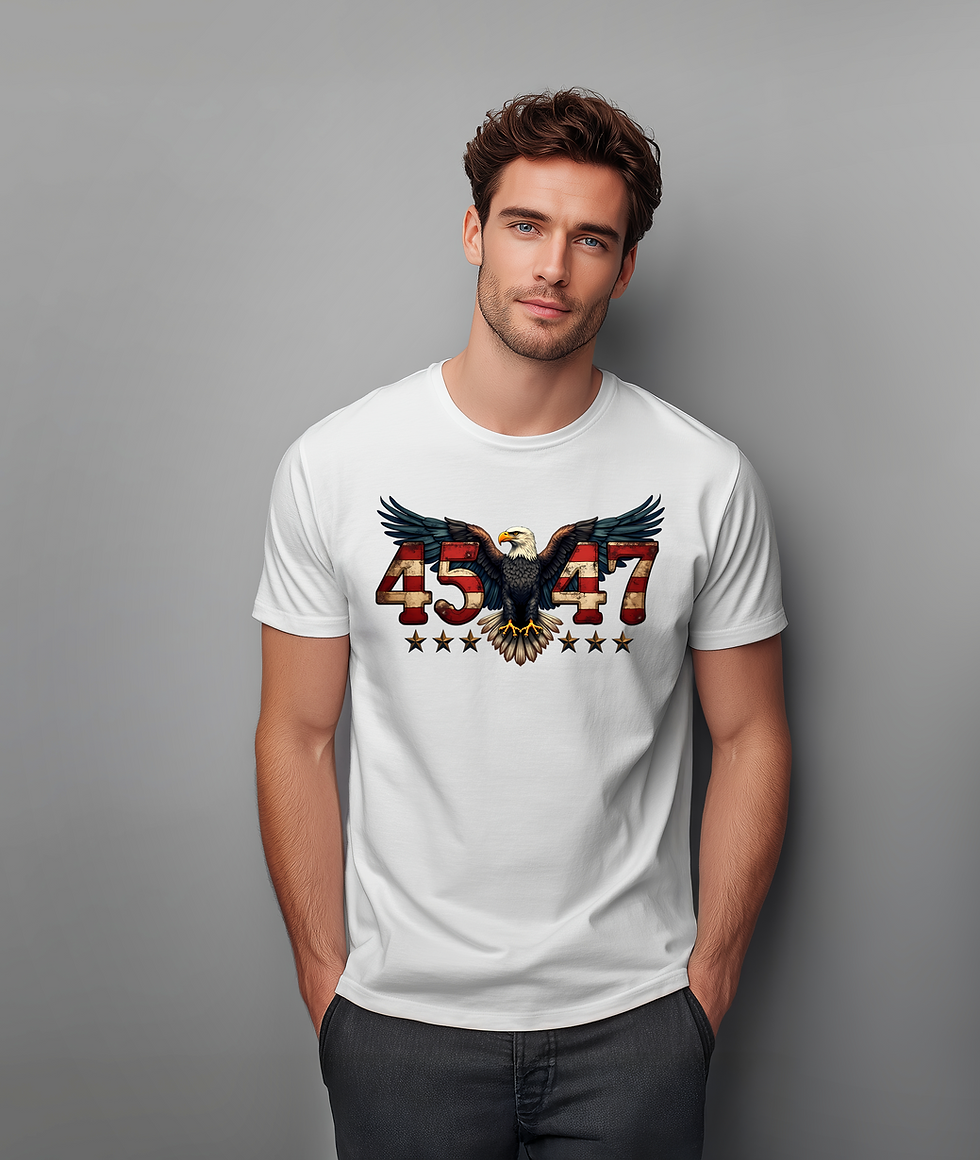 White Vintage Trump 45/47 Tee