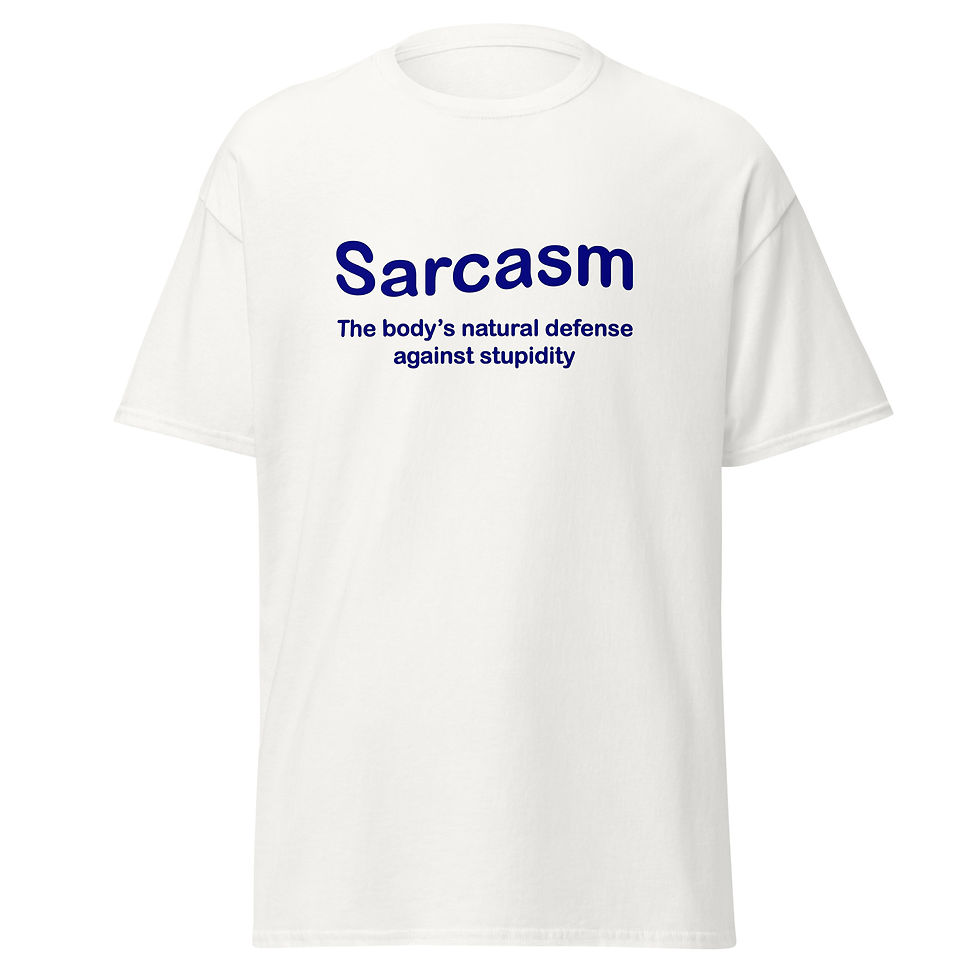 Thumbnail: White Sarcasm T-shirt Front View