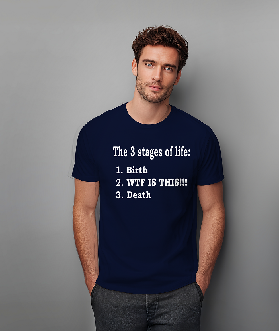 Navy Three Stages of Life Tee