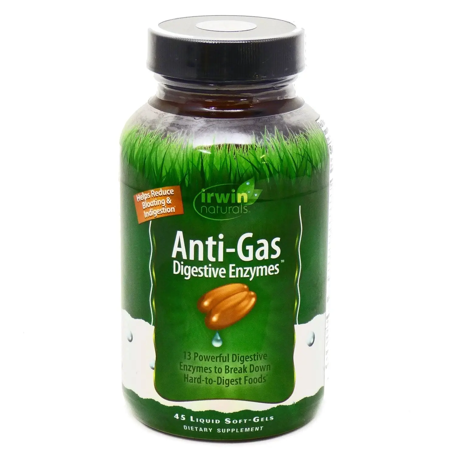 Irwin Naturals, Anti-Gas Digestive Enzymes, 45 Liquid Soft-Gels Irwin Naturals