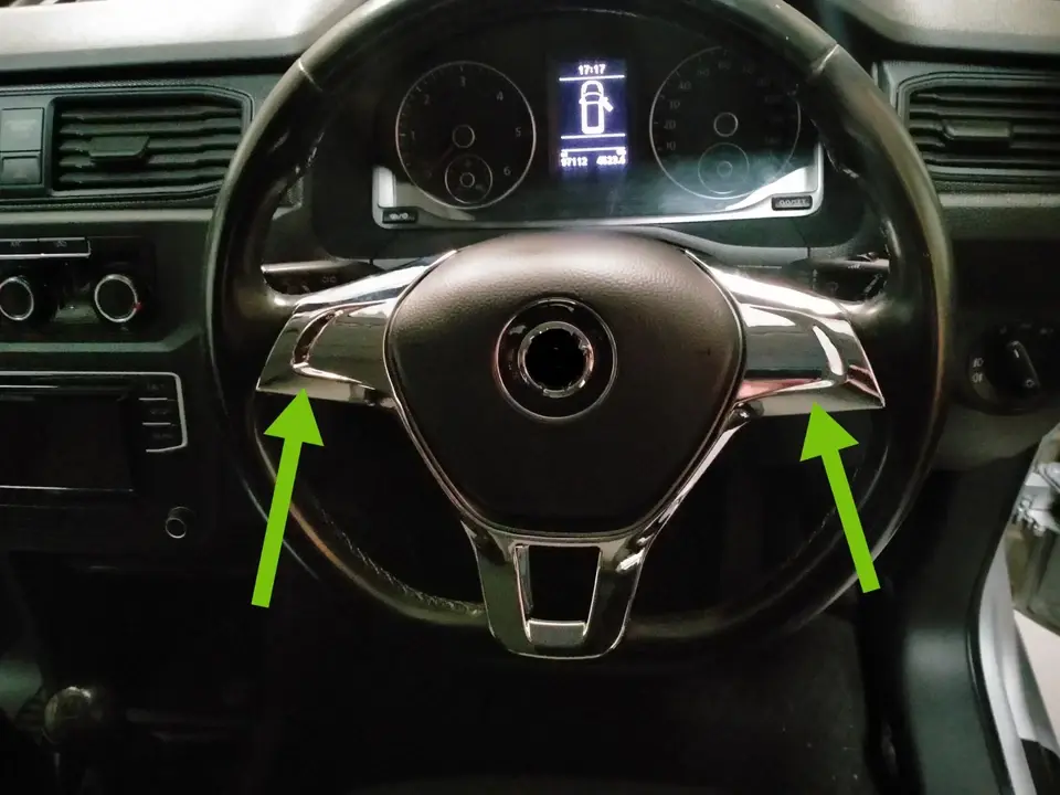 VW T6 Caddy Mk4 Steering Wheel Trim Kit Chrome Golf Polo Amarok