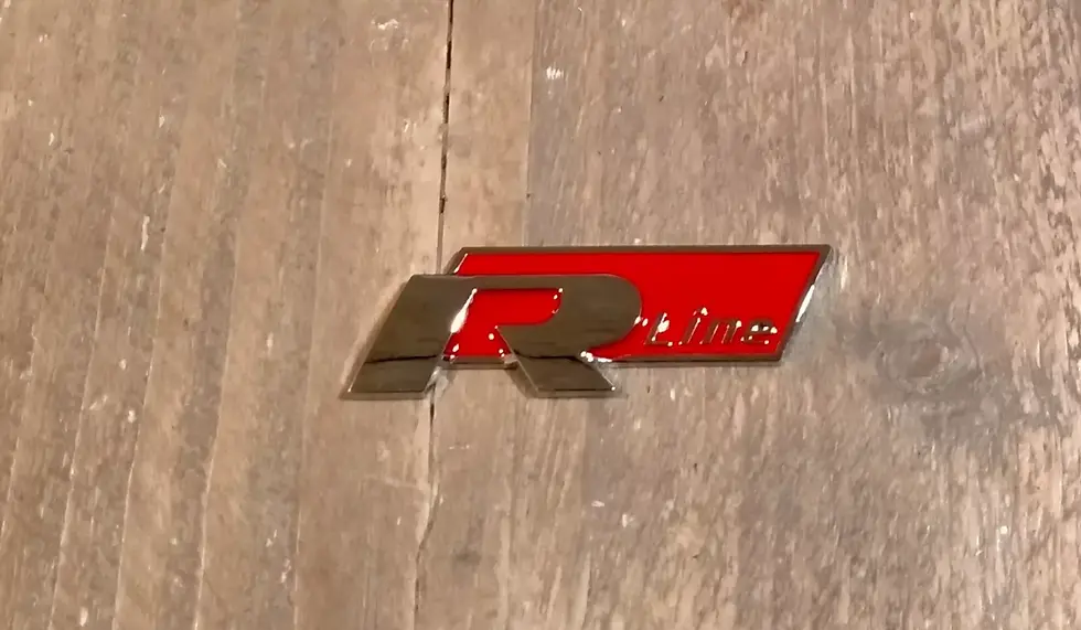 R Line Chrome And Black Gloss Rear Badge Emblem New UK Stock