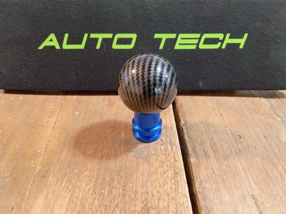 VW Caddy Carbon-Black Gear Knob MK3-MK4 2010-2020 Weighted Blue