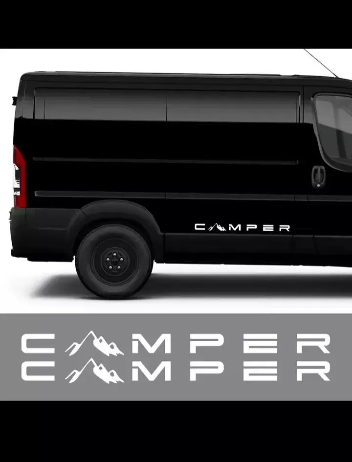 CAMPER Sticker Graphic Matt Silver