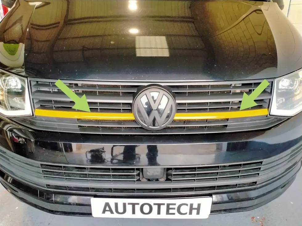 De-chroming Delete Tape Vinyl Fits VW T6 Top Grille Yellow 5m 30mm Pinstripe