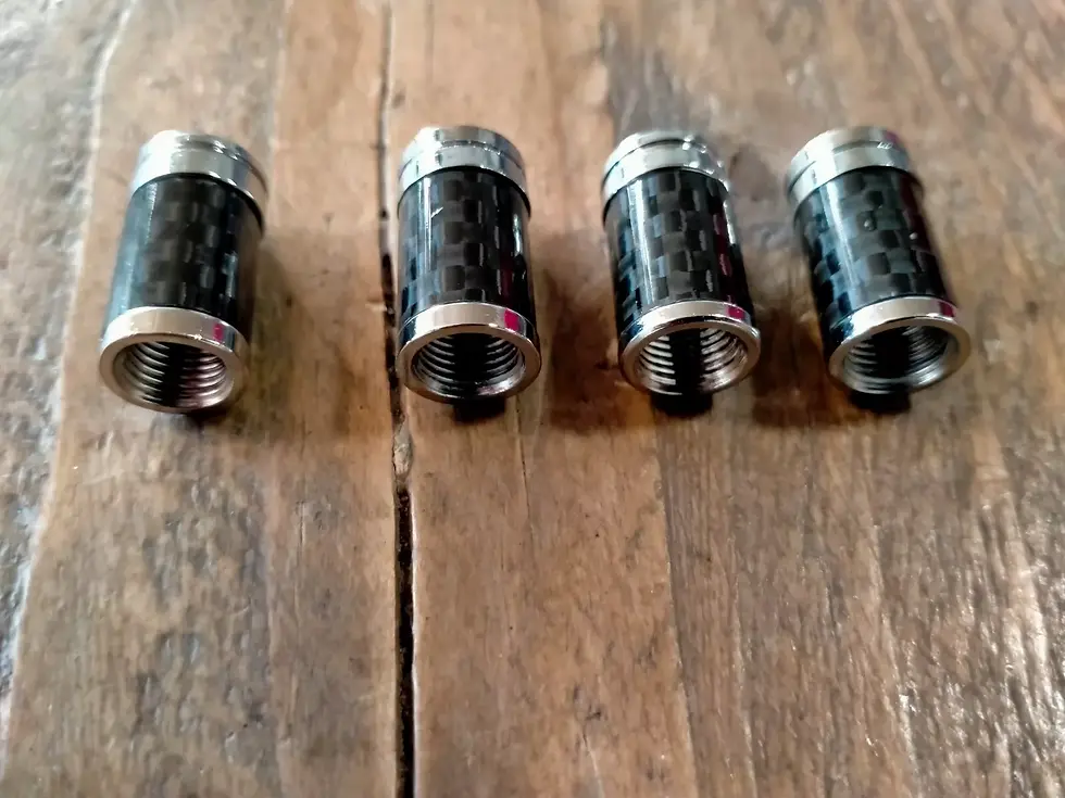 Thumbnail: Carbon Fibre Dust Valve Caps, compatible with VW chrome