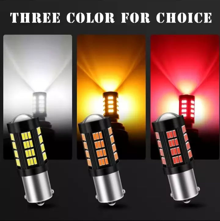 Thumbnail: LED Indicator Orange Bulbs BA15S P21W Lamps