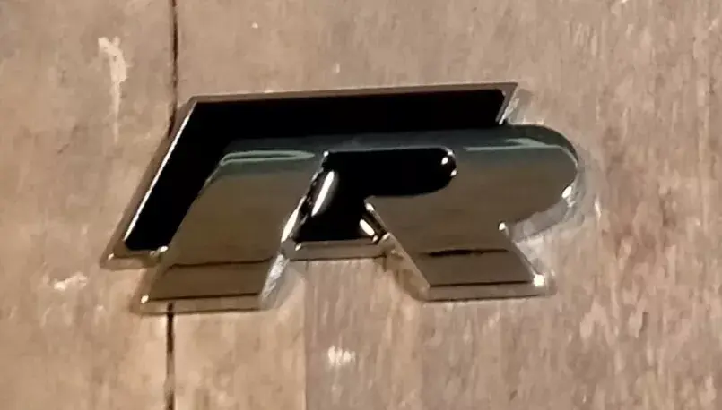 R Line Chrome Black Gloss Rear Badge Emblem New UK Stock