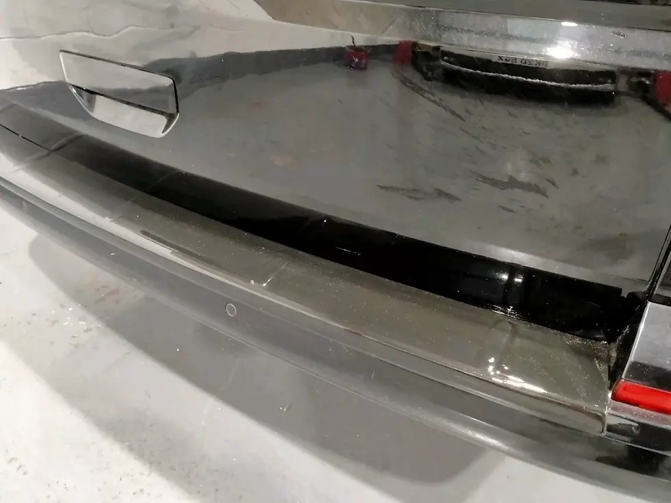 Thumbnail: VW T6 T6.1 TRANSPORTER REAR BUMPER PROTECTOR GLOSS BLACK TAILGATE 2016-24