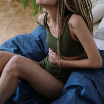 a woman in pain with endometriosis 