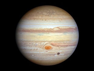 Jupiter and its moon Ganymede