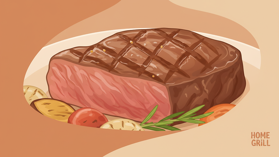 Közeli kép egy tökéletesen sült steak szelet