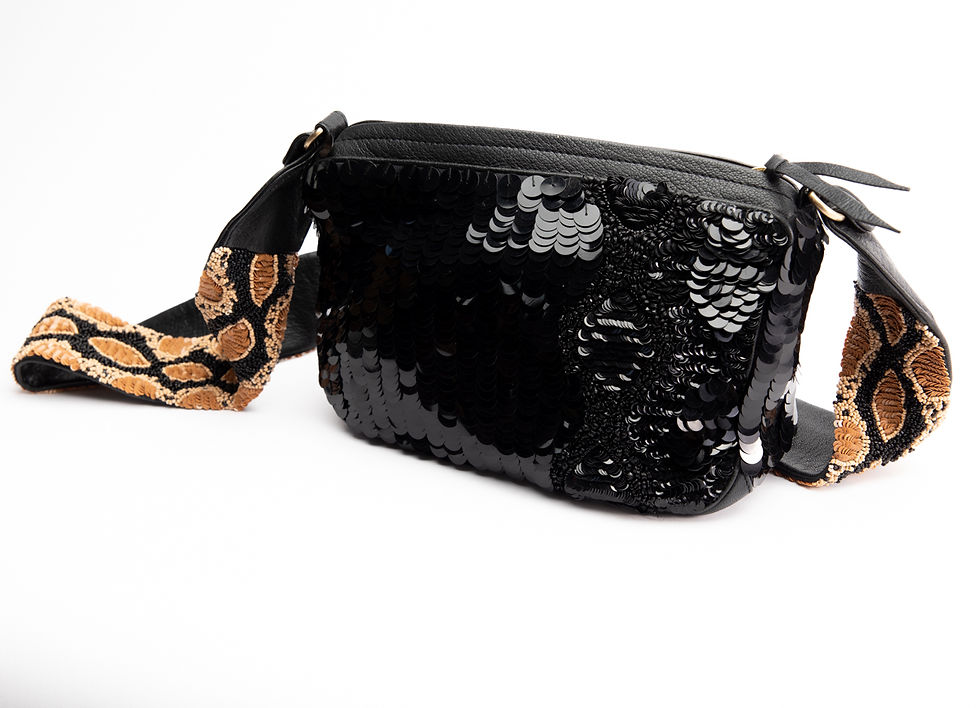 Miniatura: JAMIN PUECH - Borsa pelle, paillettes e ricami