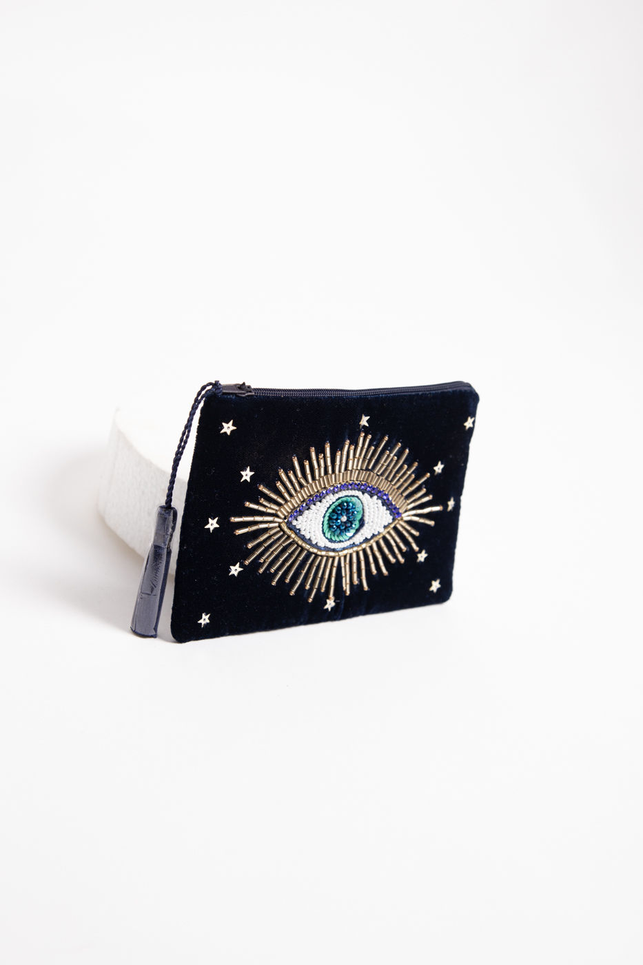 Miniatura: Pochette ricamate Occhio in velluto