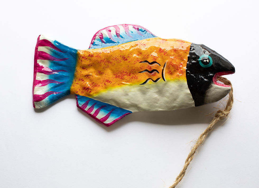 Miniatura: PINK PAMPAS - pesce felice carta pesta grande
