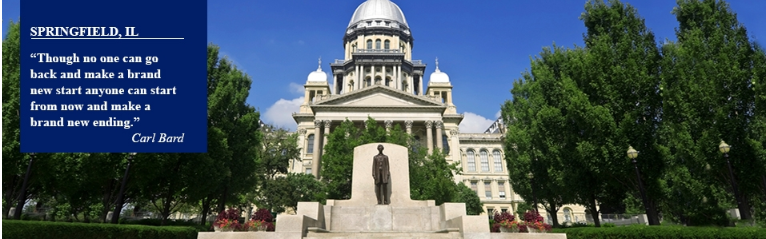 Illinois State Capitol in Springfield with Carl Bard quote