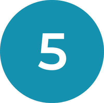 Number 5 in a teal circle