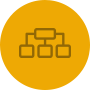 Organizational chart icon representing structured services