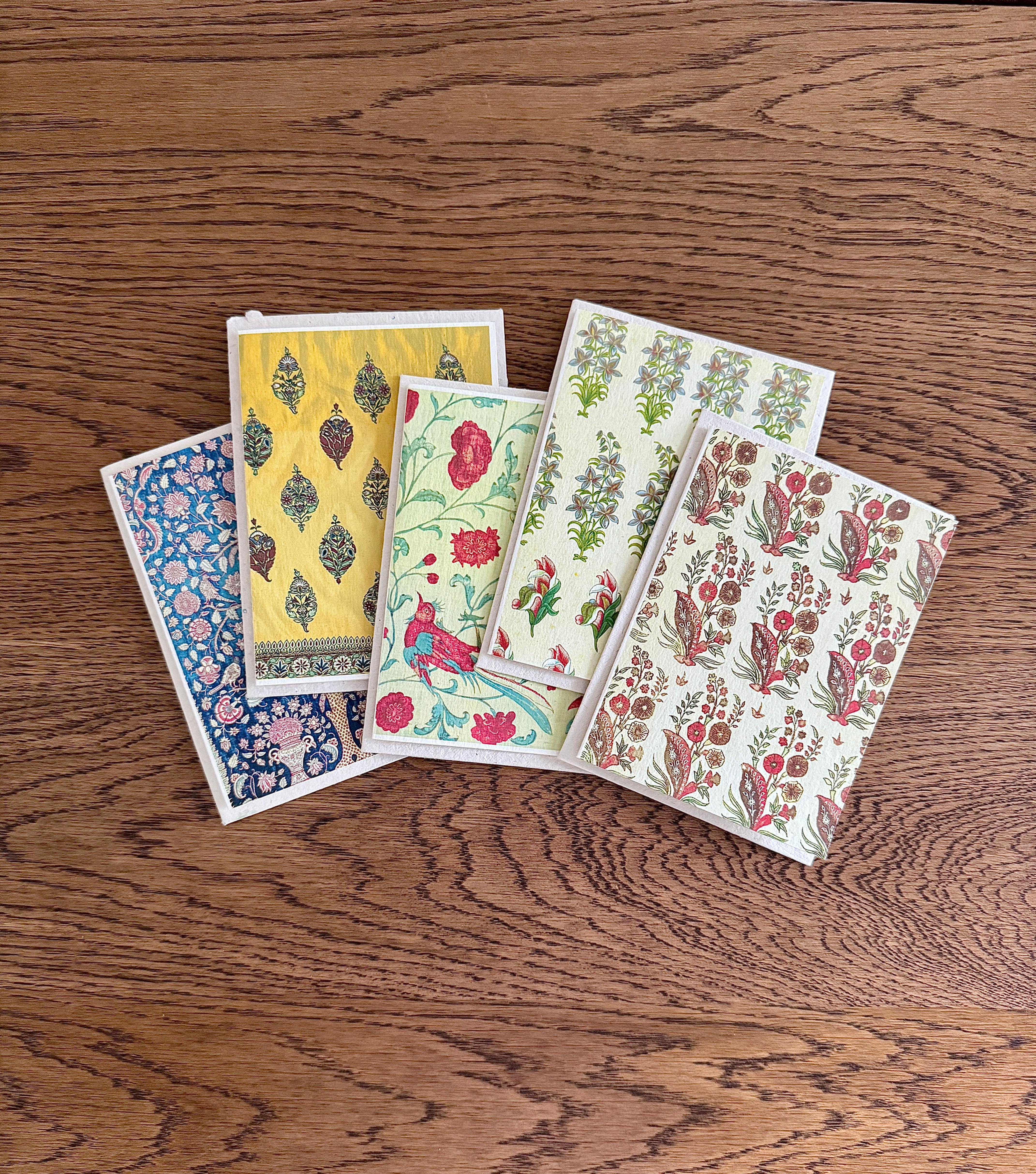 5 Blank Greeting Cards & Envelopes - Mughal Empire Florals V&A-4 3.5 x 5.5 inch