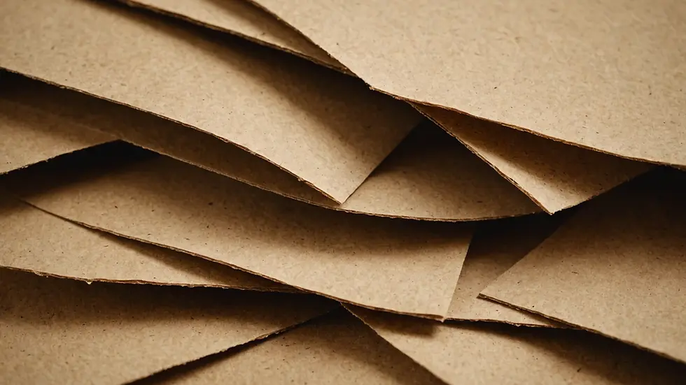Close-up view of recycled paper sheets with natural textures