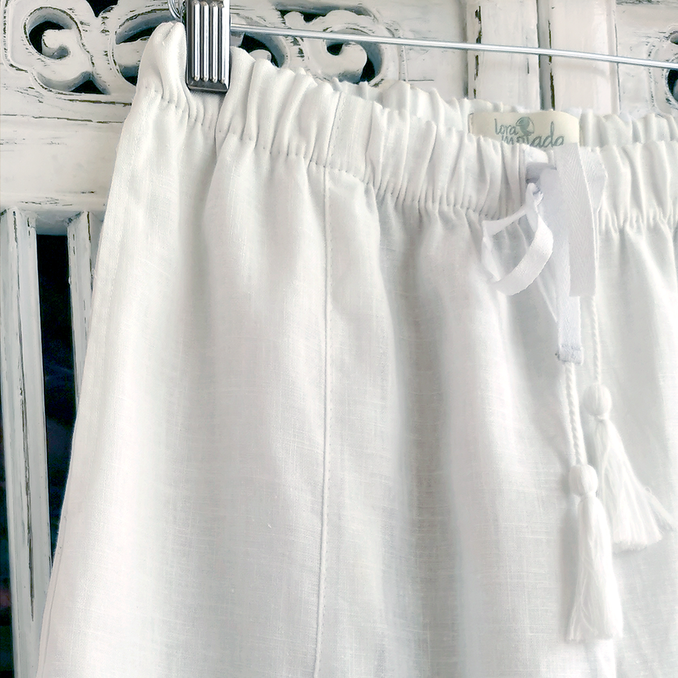 Miniatura: Pantalón Palazo Lino Blanco