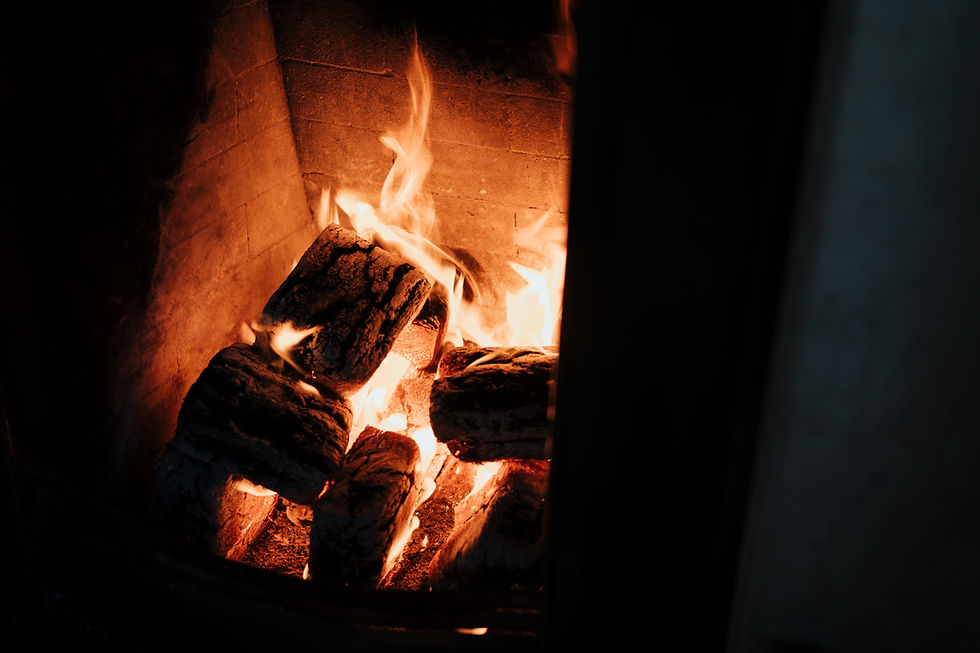 Bûches brûlant dans une cheminée pour chauffer une maison