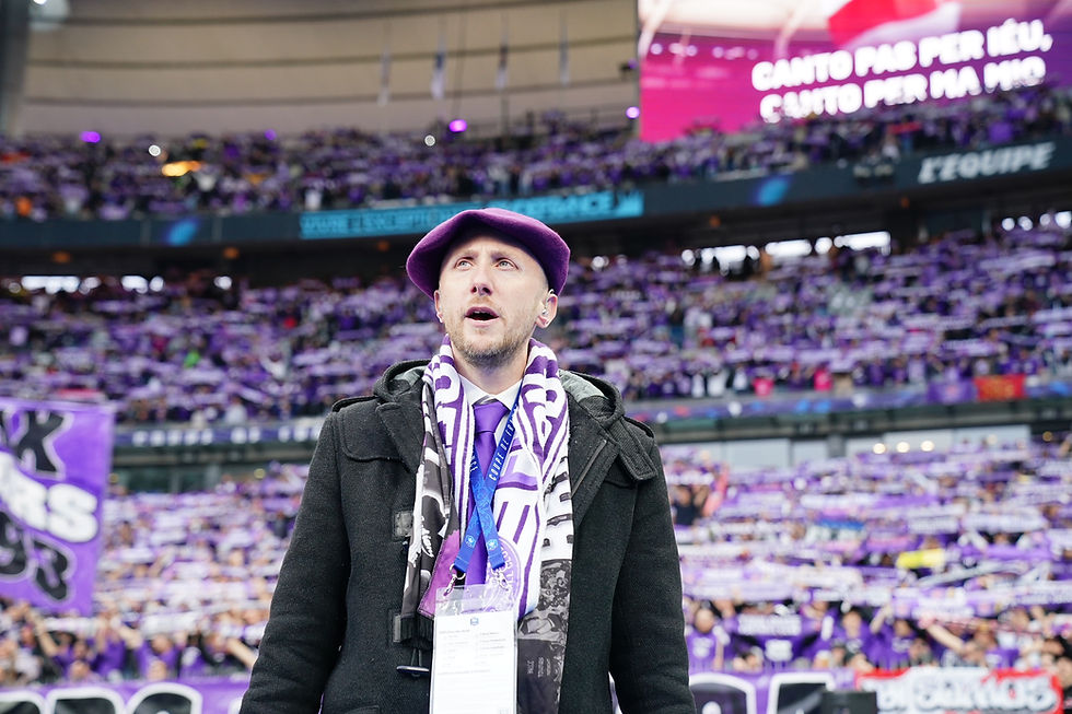 Pierre-Emmanuel Rivalland au Stadium de Toulouse en tant que speaker du TFC