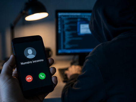 Illustration d'un appel téléphonique suspect pouvant être lié à une tentative de démarchage frauduleux.