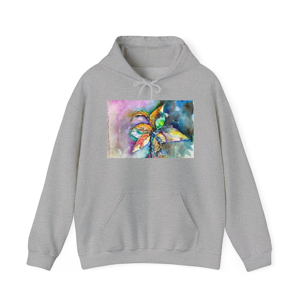 縮圖：Watercolor Tropical Leaf Hoodie | Colorful Botanical Art