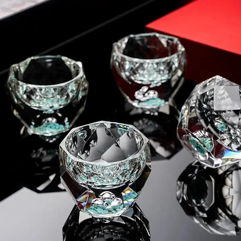 Thumbnail: 6pcs Set Diamond Cutting Crystal Liquor Shot Glass