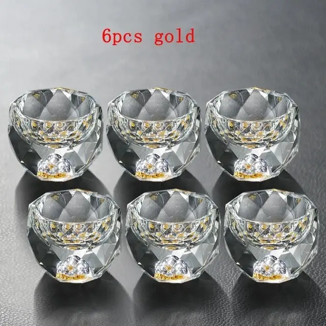 Thumbnail: 6pcs Set Diamond Cutting Crystal Liquor Shot Glass
