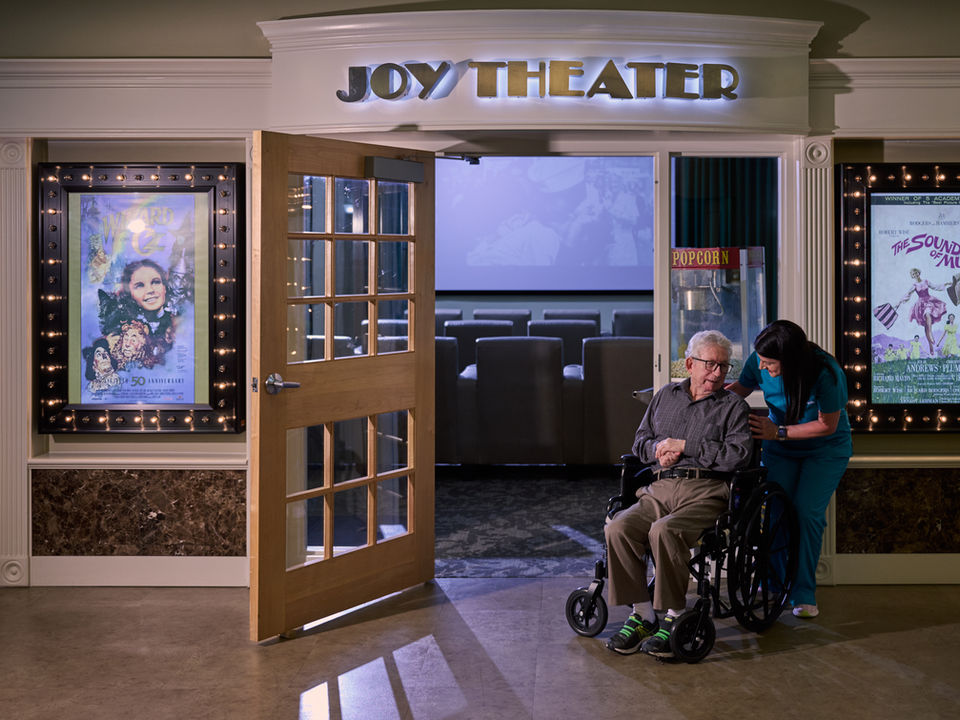 The Joy Theater is an amenity at the Ellington of Rayne