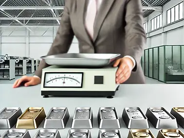 DALL·E 2024-12-02 12.44.30 - A professional metal selling scene with a corporate aesthetic