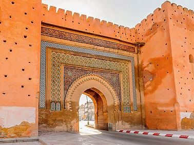 The famous gate of Bab el Mansour in Meknes to enter the medina, a stop during our travels in Morocco