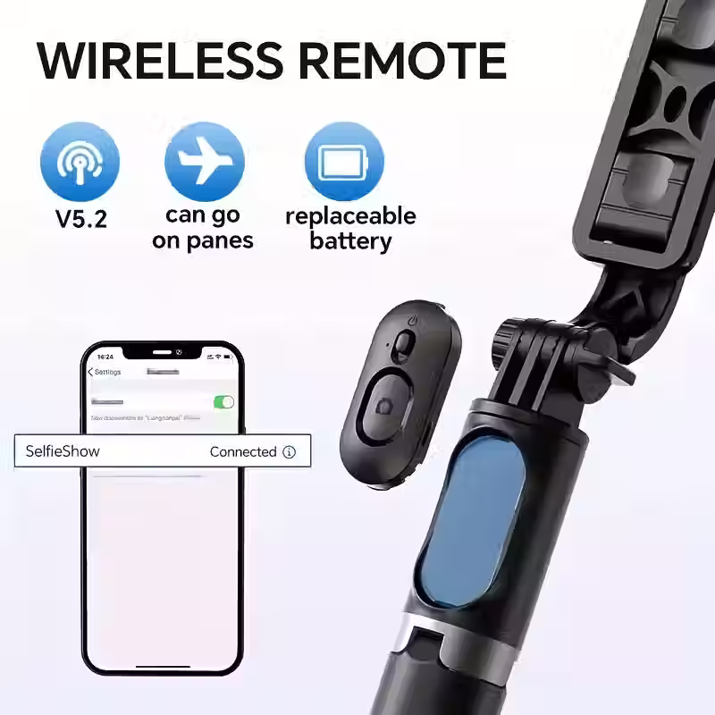 Thumbnail: Extendable Selfie Stick & Tripod Stand with Wireless Remote