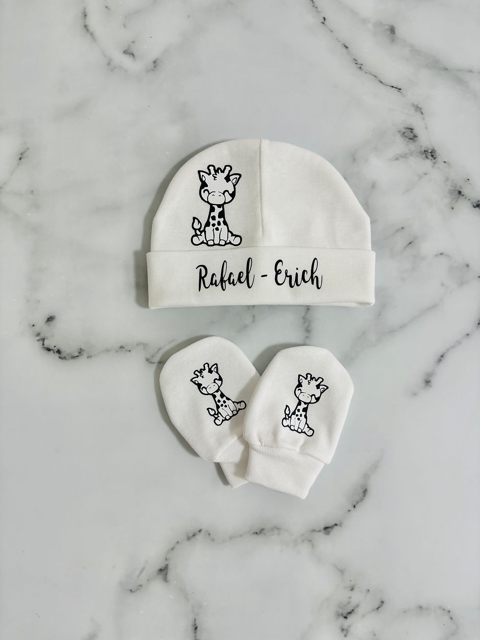 Miniatura: Set Babyhandschuhe und Babymütze, Personalisierte Babyhandschuhe und Babymütze